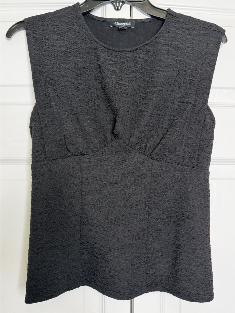 Express Black Textured Sleeveless Top